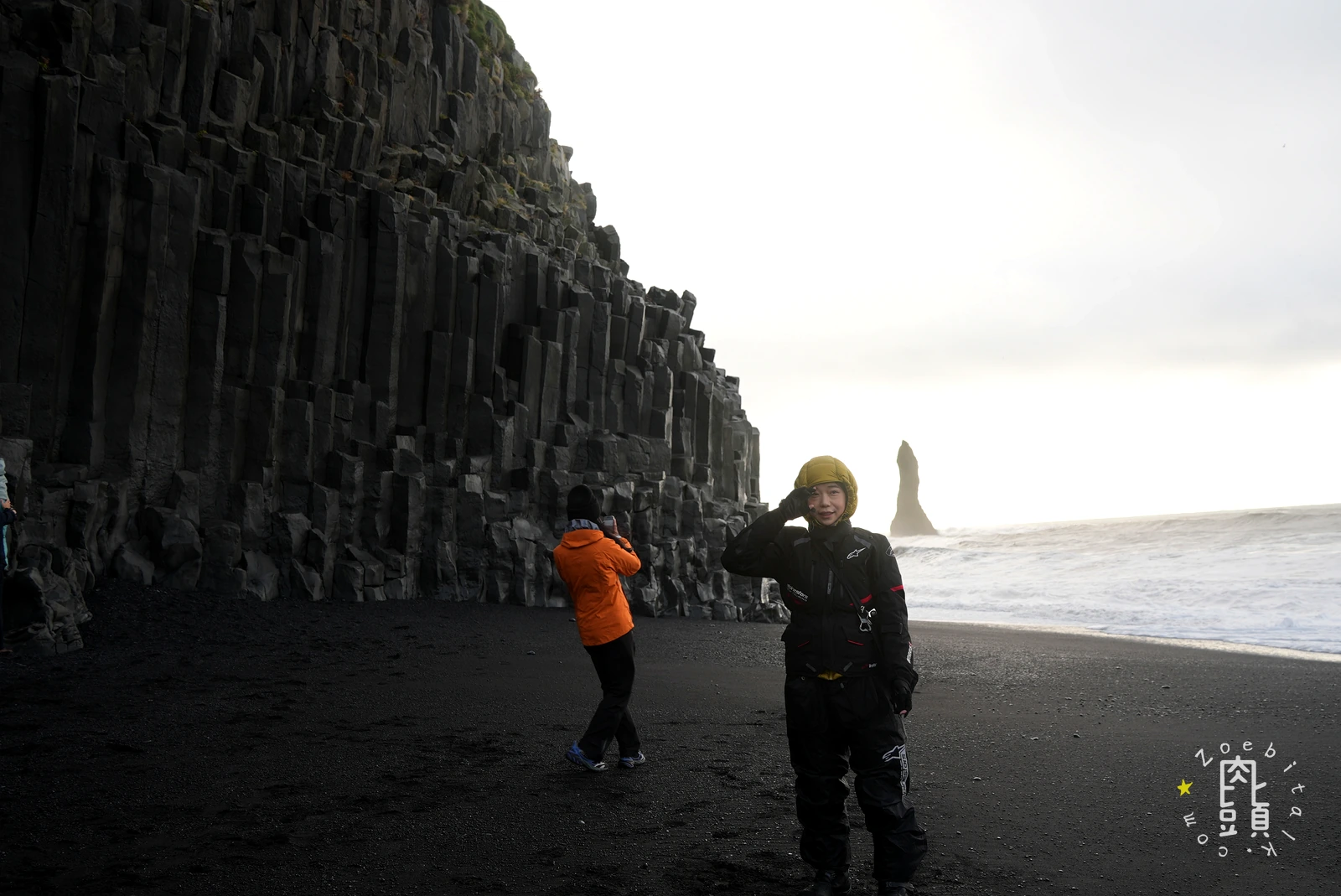 Reynisfjara 黑沙灘柱狀玄武岩與北大西洋海浪