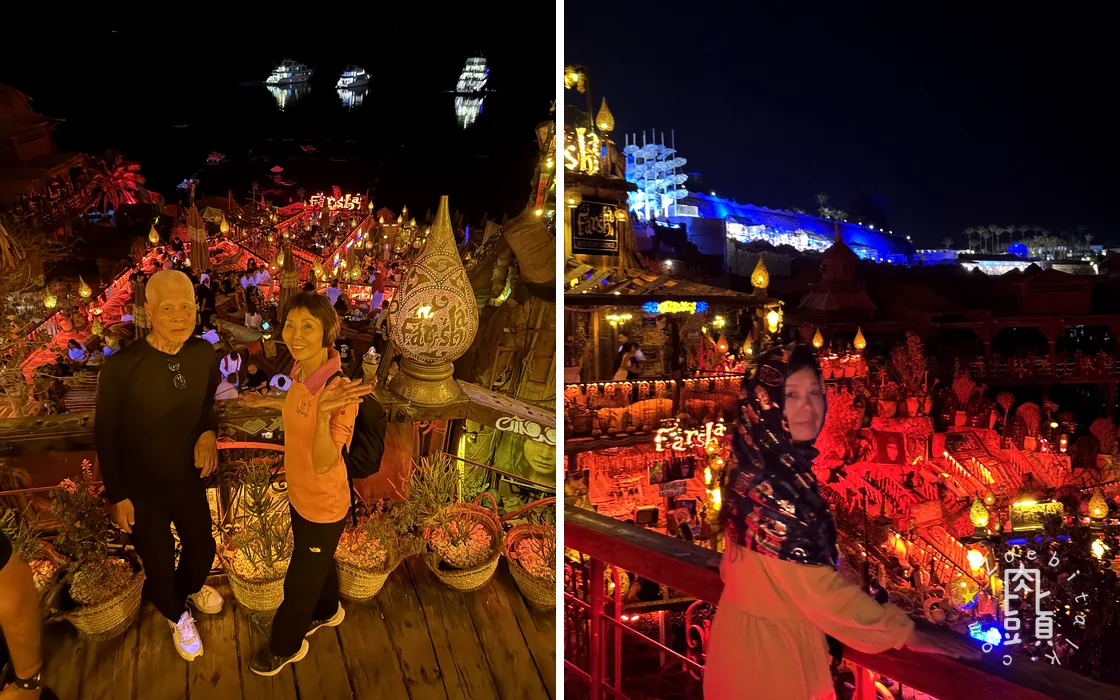 清真寺與市集建築在白天的兩種角度,補上爸媽用來辨認方向的街景